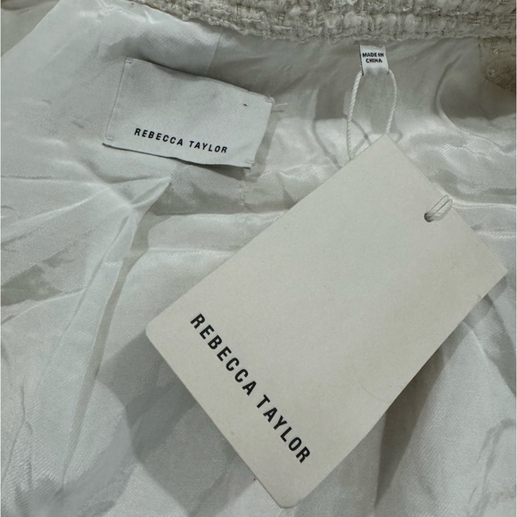 NWT Rebecca Taylor Women’s Winter Tweed Jacket - Cream Size Medium - Picture 6 of 8